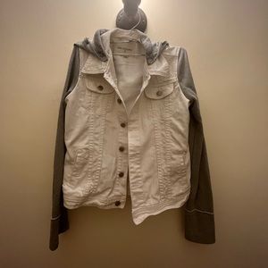 Thread & Supply White & Grey Denim Jacket. Size Small